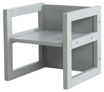 Image de Tabouret enfant réglable ROBA - 3 hauteurs - Style champêtre - Gris