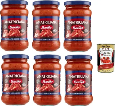 Produktbild von 6x Barilla Amatriciana Nudel sauce mit Tomaten Speck und Chili 400g aus italien