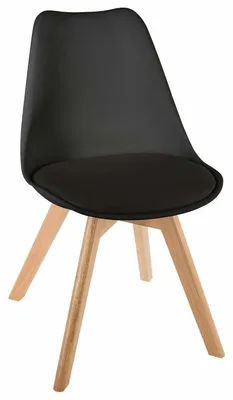 Produktbild von Atmosphera Créateur d'intérieur Gepolsterter Stuhl Baya Polypropylen Polyurethan Holz schwarz braun 81 cm x 48 cm x 55 cm