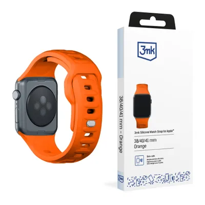 Obrázek produktu pro 3MK 5903108565660, Pásek na hodinky, Apple, Watch series 1/2/3/4/5/6/7/8/9/SE/Ultra, Silikon, Nerezová ocel, Oranžová, 38/40/41 mm