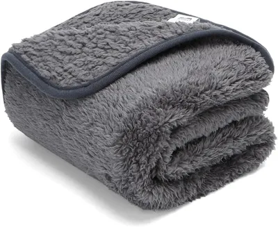 Produktbild von Nobleza Hundedecke Weiche Fleecedecke Waschbare Deck für Haustier Hunde Katzen Welpen Weiche Warme Matte, Grau 120 * 100cm