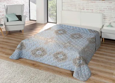 Produktbild von XXL Tagesdecke Steppdecke Bettüberwurf 220x240cm in Hellblau