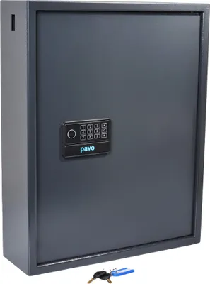 Zdjęcie produktu dla pavo 8015658 pavo High Security Magnettag Schlüsseltresor grau mit 100 Haken Elektronikschloss