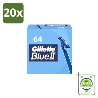 Produktbild von 20 x Gillette Blue II Wegwerpscheermesjes - Großpackung - 20 Stücke