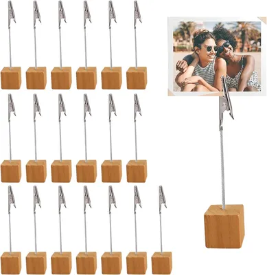 Produktbild von Fotohalter 20 Stück, Holz und Metall, für Büro