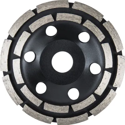 Produktbild von STIER Diamant-Schleiftopf, Schleifteller, doppelreihig Ø125mm, Bohrung 22,23mm Beton, Diamant Schleifscheibe, Diamantschleifer, für Winkelschleifer, Topfschleifer, Diamantscheibe