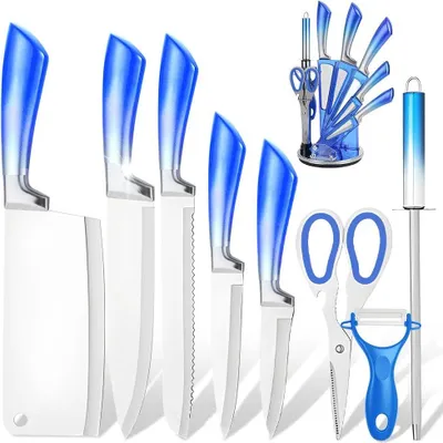 Obrázek produktu pro Kuchyňský nůž, vysoce kvalitní čepel z nerezové oceli, ergonomická rukojeť, modrý