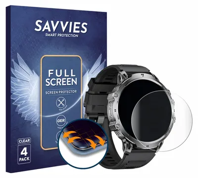 Produktbild von 4x Savvies Fullscreen Schutzfolie für LIGE EF13-B 1.85" Displayschutz Folie Fullcover Klar Transparent