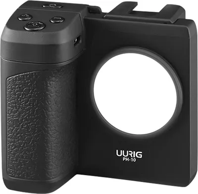 Produktbild von UURIG PH-10 Wireless Handle Grip Handyhalter Stabilisator fuer Smartphone Vlog Selfie mit Fernbedienung Kaltschuhhalterung 1/4 Zoll Schraubenloch Eingebautes LED-Fuelllicht Batterieersatz fuer iPhone Android-Telefone