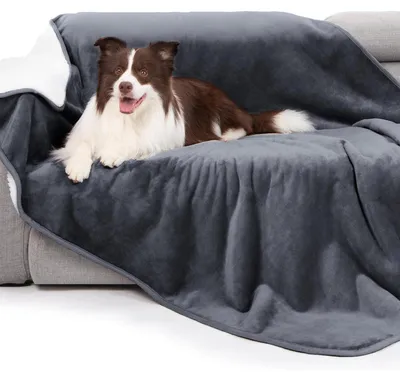 Immagine prodotto di Coperta per cani in pile Sherpa, impermeabile, lavabile, 152x203 cm, grigia