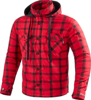 Produktbild von Bogotto Lumb-R Motorrad Zip Hoodie, rot/schwarz, 2XL