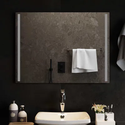 Immagine prodotto di Specchio da bagno a LED, trasparente, 80 x 60 cm, vetro temperato