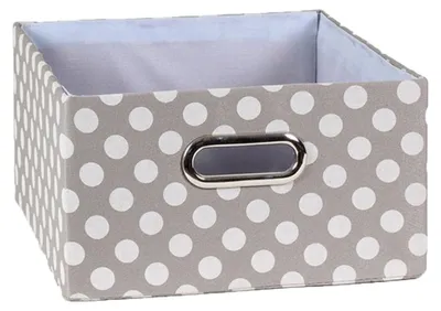 Immagine prodotto di Calicosy - Cassetto in tessuto grigio a pois bianchi