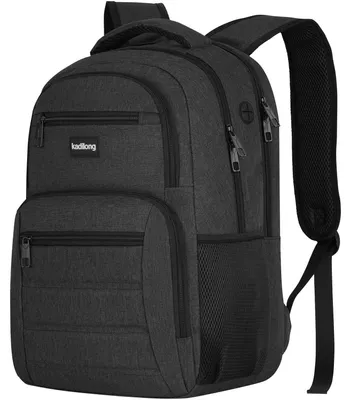 Immagine prodotto di Zaino per laptop da 15,6 pollici, nero, ideale per l'uso quotidiano