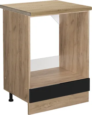 Productafbeelding van Ovenombouwkast Vicco R-Line Zwart hoogglans 60 cm , WB Eik, Model 46514