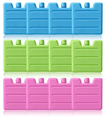 Imagen del producto de Pequeños acumuladores de frío, 12 unidades, de varios colores, compactos, para neveras portátiles y picnics