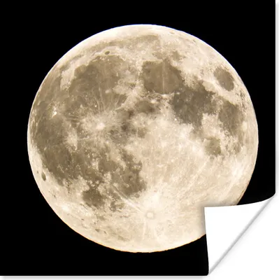 Produktbild von MuchoWow® Poster Mond - Weltraum - Schwarz 30x30 cm - Wandposter - Printing