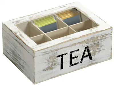 Produktbild von Teedose, Holz weiß