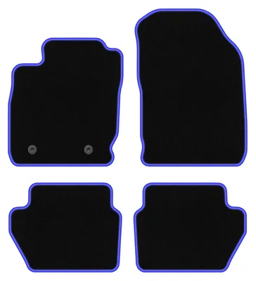 Produktbild von Fußmatten Velours Schwarz/Blau für Ford EcoSport MK2 2012-2017 Set 4-tlg