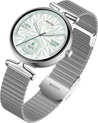 INF Silberne Multifunktionale Smartwatch mit AMOLED Display und Bluetooth Anruf Silber