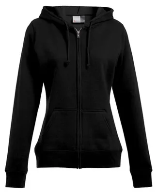Image de Promodoro - Sweat à capuche « 80/20 » avec fermeture éclair sur toute la longueur pour femmes LT5949 (XL) (noir)