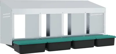 Produktbild von vidaXL Hühner-Nistkasten 4 Fächer Wandmontage Verzinkter Stahl