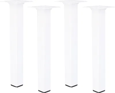 Produktbild von 4er Set Möbelfüße Schrankfüße Weiss Eckig 25x25mm Sofafüße Möbelbeine Bettstützen Höhe 300mm