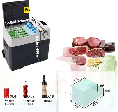 Zdjęcie produktu dla Mini lodówka, pojemność 55 l, wszechstronne opcje zasilania, 50 l