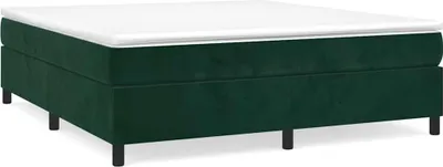 Obrázek produktu pro vidaXL Box spring bed frame dark green 160x200 cm velvet