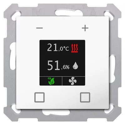 Obrázek produktu pro EIB, KNX, rozšiřující jednotka pokojové teploty Smart 55 s barevným displejem, bílý lesklý povrch...