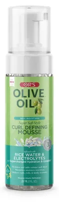 Produktbild von ORS Max Moisture Mousse 207 ml - Haarstyling Schaum mit Reiswasser, Elektrolyten & Olivenöl für Nährung und Hydratation - Verleiht Locken Definition und Glanz