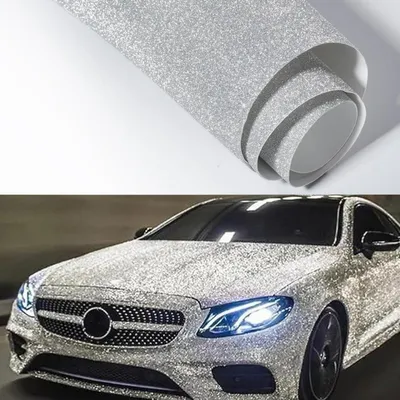 Produktbild von Autofolie Silber Glitzer Diamant Weiß Selbstklebend Innen Außen Wasserfest mit Luftkanälen 30x200 cm