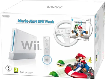 Produktbild von Nintendo Wii Konsole (RVL 001) Weiß - Mario Kart Wii Pack in