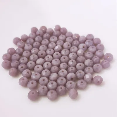 Image de Perles de verre - Type "Faceted" - 100 pièces - 8 mm - Gris mat