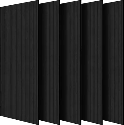 Image de Lot de 5 panneaux acoustiques SucceBuy avec surface adhésive, plaques en mousse absorbant le son de 1200x600x10 mm, panneaux muraux acoustiques en fibre de polyester, adaptés pour la maison, le studio, le bureau et le théâtre, couleur noire