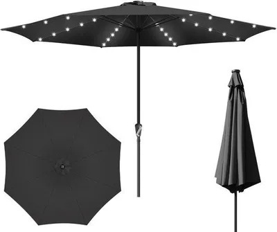 Productafbeelding van Grote Tuinparasol - Zweefparasol Markt - Terras Beschermen - Handslinger Bediening - 270 350 cm - Antraciet