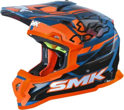 Zdjęcie produktu dla Kask motocrossowy SMK Allterra Tribou N, pomarańczowy/niebieski, 2XL (62)