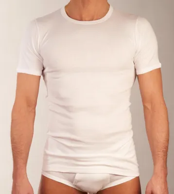 Image de Dulcia t-shirt col rond basic Coton 1-1 rib white hommes