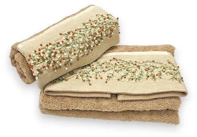 Zdjęcie produktu dla Zestaw ręczników kąpielowych 1+1 Beżowy Elenor - 100% bawełna - certyfikat OEKO-TEX