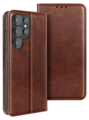 Immagine prodotto di Avizar, custodia a portafoglio in Pelle finta con supporto per Galaxy S26 Ultra, marrone scuro