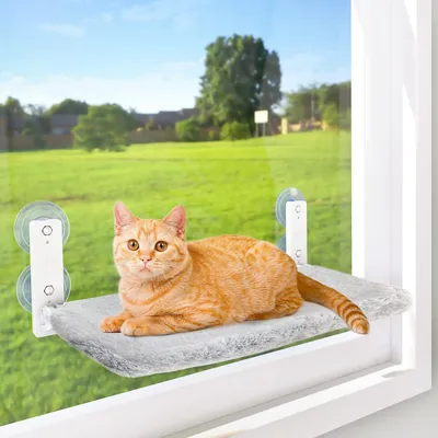 Produktbild von Katzen-Hängematte Fensterhängematte Katze, Katzenfensterliege,Katzenhängematte Saugnäpfe,faltbares Katzenbett, mit 4 stabilen Saugnäpfen, platzsparend