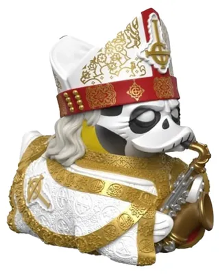 Produktbild von Ghost - "TUBBZ" Gummiente CD2594 (9 cm) (Weiß/Gold/Schwarz)