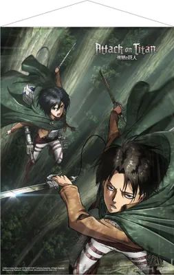 Produktbild von Attack on Titan Wandrolle Mikasa and Levi 50 x 70 cm