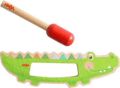 Image de Instrument de musique en bois Haba Guiro Crocodile