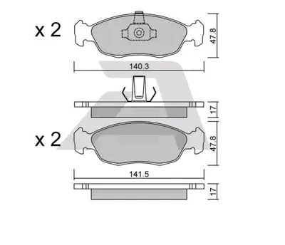 Produktbild von AISIN Bremsbeläge Satz Vorne Bremsklötze passend für PEUGEOT 106 II Schrägheck (1A, 1C) BPCI-1004
