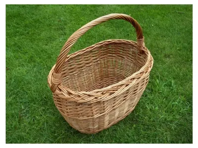 Produktbild von Handgeflochtener Weidenkorb mit Längsgriff, 40x25x25cm, 40cm Griffhöhe