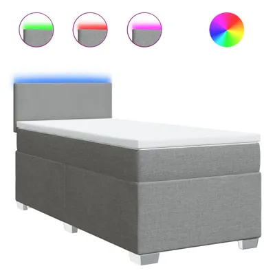 Produktbild von Boxspringbett mit Matratze Hellgrau 90x200 cm Stoff