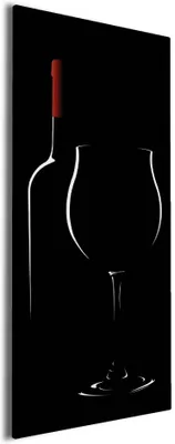 Produktbild von Wallario Premium Leinwandbild Rotwein bei Nacht in Größe 50 x 125 cm