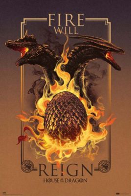 Poster House of the Dragon Fire Will Reign 61x91.5cm
