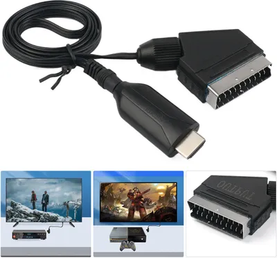 Produktbild von Tragbares HDMI-zu-SCART-Konverterkabel, Video-Audio-Adapterkabel, 1 m, für HD-TV, DVD